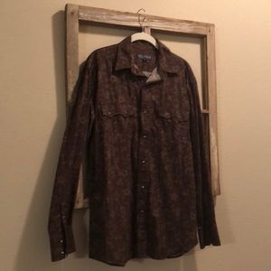 Roper Brown Floral Dress Shirt!